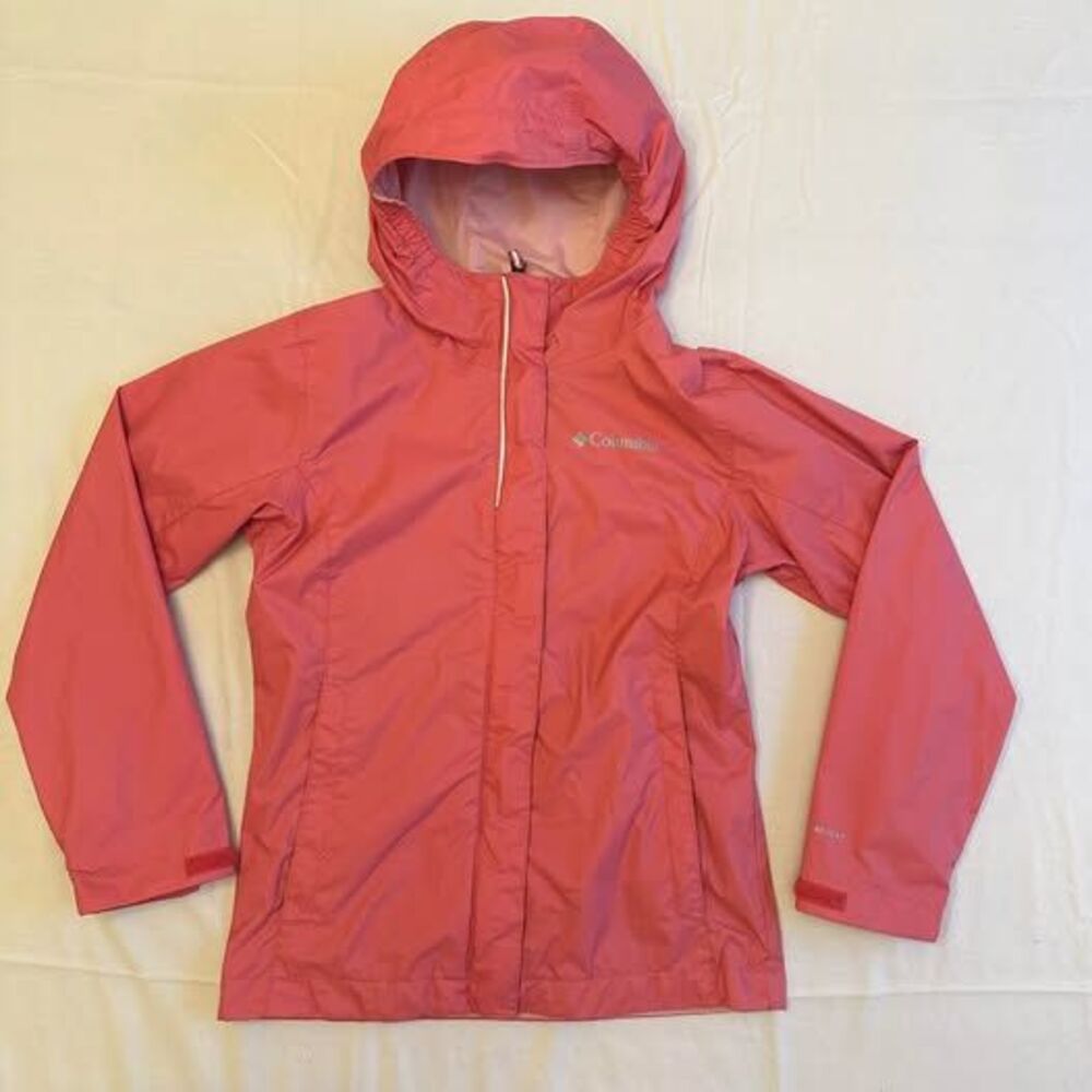 Girls Columbia Packable Rain Jacket Pink Size Small Camping Hiking Orlando